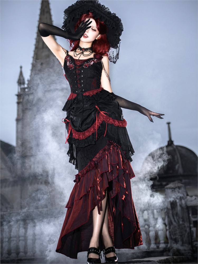 Corset Waist Cinch - Gaun korset bergaya gotik dengan potongan
