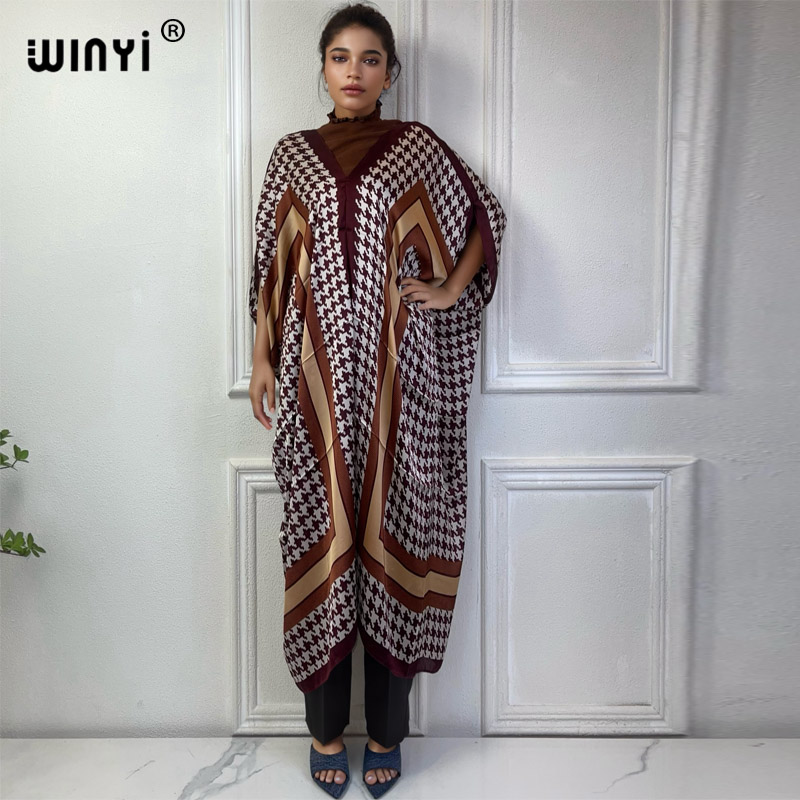 WINYI Musim Panas Afrika V-nec - Robe Silk Women ulasan dan harga