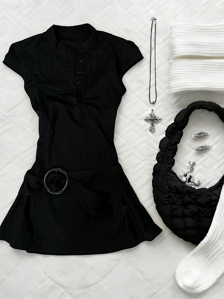 Gaun Pesta Slim Fit Hitam Gaya - Corset Waist Cinch ulasan dan harga